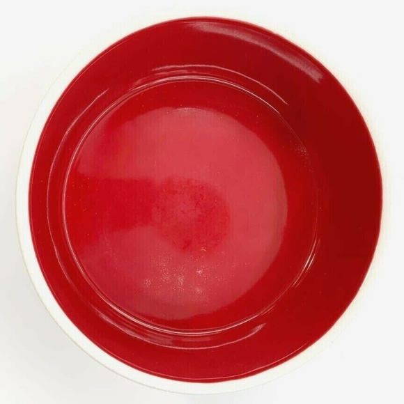 Rae Dunn 6" Drink Up RED Inside Dog Pet Water Bowl - Picture 3 of 7